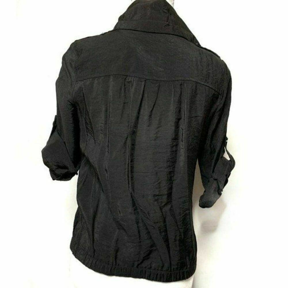 Basic Edge Clothing Black Utility Cropped Jacket … - image 5